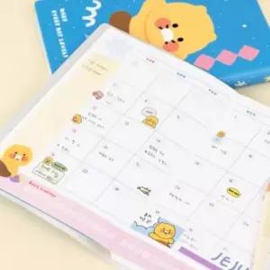 [문구] 춘식이 디자인 일기장 만년형 다이어리 가죽 블루 캐릭터 캘린더