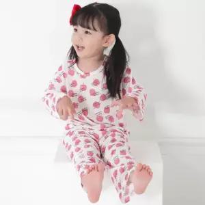 (더오투투)애플 핑쿠 7부 상하 세트 봄 여름 유아 내의 실내복 잠옷 내복