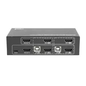 KVMHDMI 듀얼모니터 USB HDMI 컴퓨터공유기 KVM스위치2포트 4K