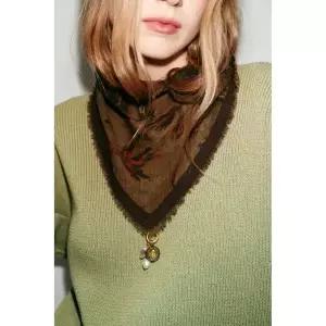 [ZARA] 자라 플라워 패턴 반다나 - 토피 3419031