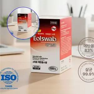 쌍문상회 위생적인 소독용솜 알콜 이올스왑 100매 병원용