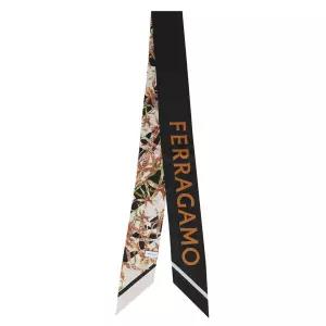 페라가모 가이아 프린트 실크 스카프 32-1242-001 IVORY+BLACK 789920