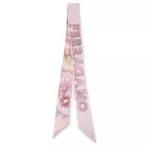 페라가모 브레짜 프린트 실크 스카프 32-1247-002 PINK+BEIGE 789964