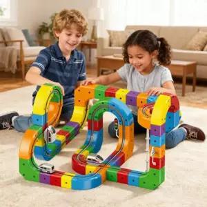 매직 트랙카 (123pcs) 전동레일카 큐브트랙플레이 어린이장난감 아기장난감