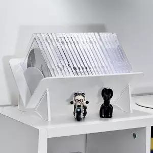 아크릴 CD 정리함 씨디 케이스 수납 랙 DVD 미디어 보관함 투명 하드 꽂이