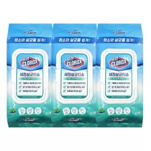 유한크로락스 세정살균티슈 후레쉬 센트 60매 3팩