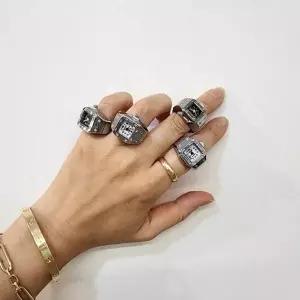 레트로 시계 반지 커플반지 프리사이즈 소품샵 휴가 손가 프리마켓