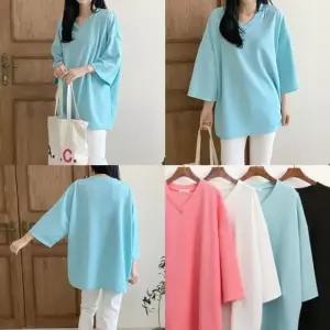 G603H210 리버풀겹브이넥7부티 빅사이즈 오버핏 IL 위 빅사이즈 위쉬몰 미시옷