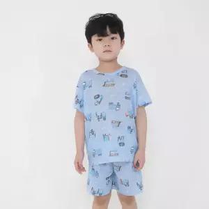 (더오투투)덤프 트리오 반팔 상하 세트 봄 여름 유아 내의 실내복 잠옷 내복