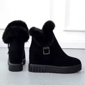 |CCS7ECF|여성용 겨울 스웨이드 털 안감 앵클부츠
