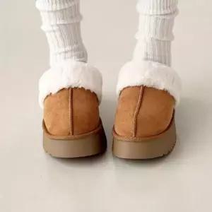 |CCS7ECB|여성용 따뜻한 퍼 기모 슬리퍼 탈부착 가능