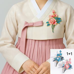 트렌도가 모란꽃 여성 한복브로치 세트1+1 선물포장
