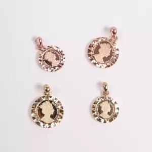 14K 18K 엘리자베스 코인 커팅 펜던트 메달 동전 목걸이 여자 선물 (체인 별도)