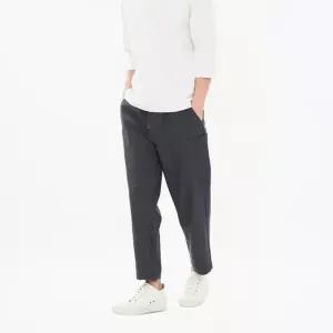 [커스텀어스]남자 변형 주머니 절개라인 배기핏 허리 전체 E밴딩 9부 슬랙스 CXS26SWPT210 GRY