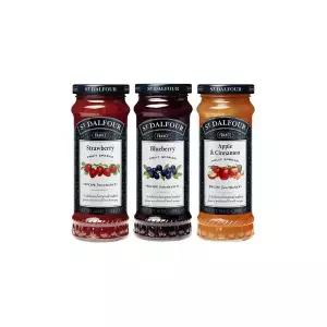 [프랑스 샹달프] 무설탕 블루베리잼 284g + 딸기잼 284g + 애플시나몬잼 284g