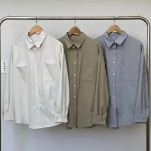 [옷자락] 여자 데일리 하프넥 양털 포켓 폴리 루즈핏 상의