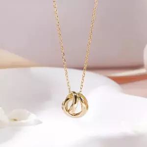 [비앤비골드] 14K/18K 볼륨 크로스 루프 체인 목걸이 MNN42423