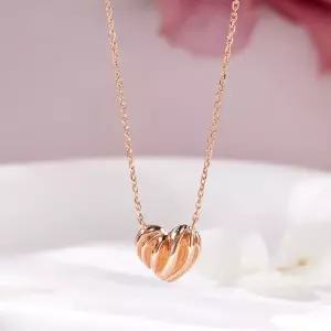 [비앤비골드] 14K/18K 볼륨 통통 라인 하트 체인 목걸이 MNN42431