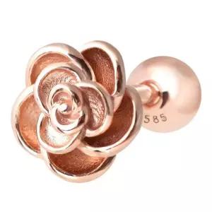 로사 14K GOLD 볼륨 장미 베이직 금 피어싱