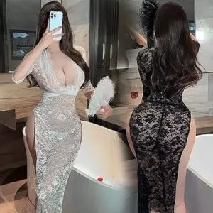 롱슬립 코레 섹시 망사 란제리 성인용 언더