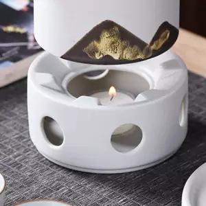 티워머 도자기 차 데우기 받침대 화이트