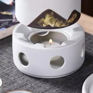 티워머 도자기 차 데우기 받침대 화이트