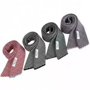 스트라이프 배색 모사 니트 스카프 타이 포인트 목도리 소품