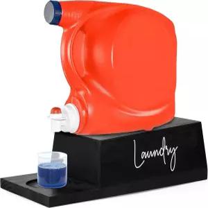 일리야파 나무 세탁 받침대 섬유 유연제용 세제 홀더 세탁실용 액세서리 블랙 비누 드립 캐처가 있는