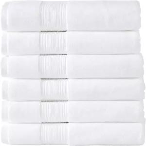 모던 스레드 호텔 컬렉션 6팩 100 링 스펀 코튼 고흡수성 퀵 드라이 목욕 타월 세트 화이트 24x48