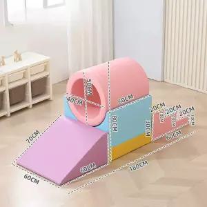 실내 놀이터 쿠션 카페 미끄럼틀 장난감 밝은 키즈카페 조합