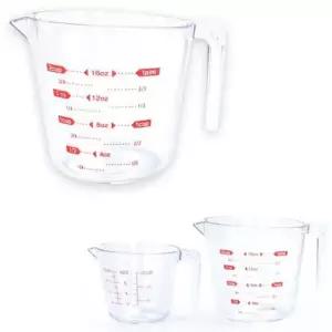 계량컵 투명 250ml 500ml 컬러 눈금 1개