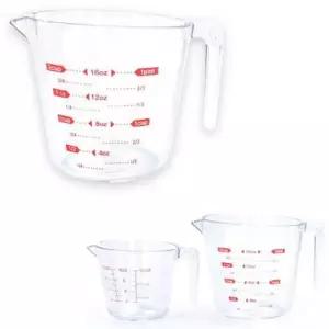 계량컵 투명 250ml 500ml 컬러 눈금 1개