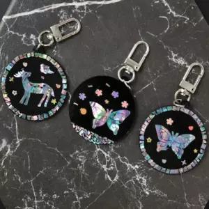 자개 키링 만들기 DIY 키트 나전칠기 공예링 외국인선물링 열쇠고리 링만들기 공예트 링제작 한국전통링 전