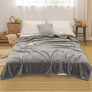 [HS라이프]이불 침구 따뜻한 부드럽고 담요 낮잠 캠핑 러그 그레이