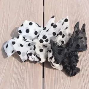 [반려] 빅 도트 러블리 리본 머리끈 스크런치 4Colors