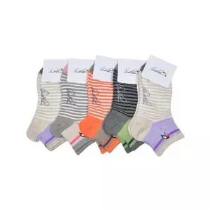 [마이모노샵][마이모노샵] 60대여성양말 운동 골프 줄무늬 컬러 로고 단목양말 5매입 (17253819)