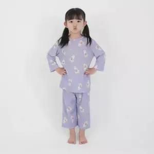 (더오투투)리본 버니 7부 상하 세트 봄 여름 유아 내의 실내복 잠옷 내복