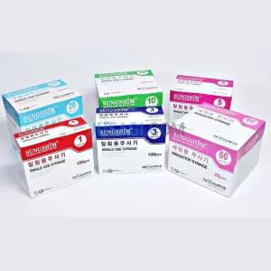병원 의료용 바늘없는 일회용 주사기 3/5/10ccx100p syringe 채혈