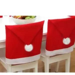 산타모 크리스마스 의자 등받이 커버 덮개 꾸미기 장식 산타모자