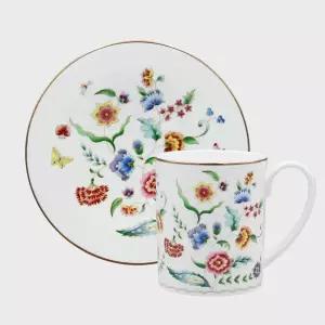 한국도자기 신혼부부 선물 프라우나 지오네 블랑 머그컵 접시 세트 MNS