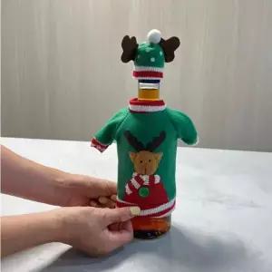 1개 루돌프 와인 데코 모자+커버세트 크리스마스 와인커버 데코