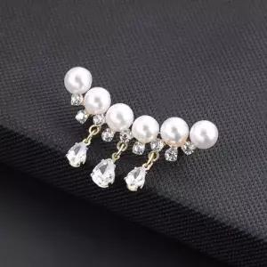미니 진주 브로치 옷핀 크리스탈