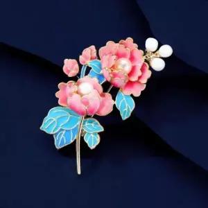 모란 동양화 옷핀 브로치 A타입