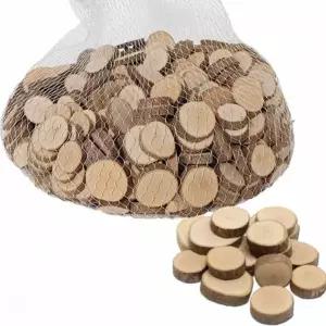 천연나무 조각 원형 소 500g 500p 목재 장식 공예 재료 DIY 액자