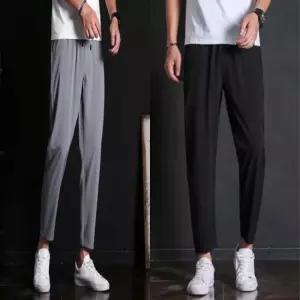 DUGNMARKT  쿨링 남자 슬랙스 긴바지 팬츠 편한 여름 고무줄