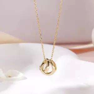 [비앤비골드] 18K 볼륨 크로스 루프 체인 목걸이 MNN42423