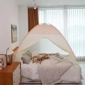 [빈슨메시프] 포그닝 원터치 난방텐트 스너그 킹 실내 침대 방한 보온 사각 수면 텐트_P374811914