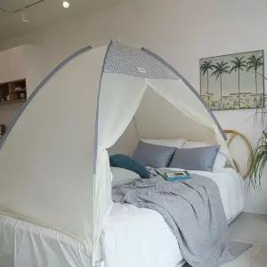 [빈슨메시프] 포그닝 원터치 난방텐트 스너그 더블 실내 침대 방한 보온 사각 수면 텐트_P374811916