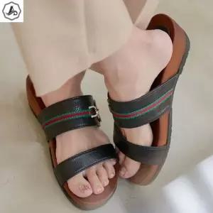 [애슬릿] 사무실 슬리퍼 큐빅 배색 밴드 실내화 회사