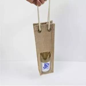 황마 소재 투명창 와인 토트백 양주 보틀 휴대용 가방 선물 포장용